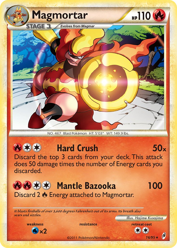 Magmortar (16/95) (Theme Deck Exclusive) [HeartGold & SoulSilver: Call of Legends] | Shuffle n Cut Hobbies & Games