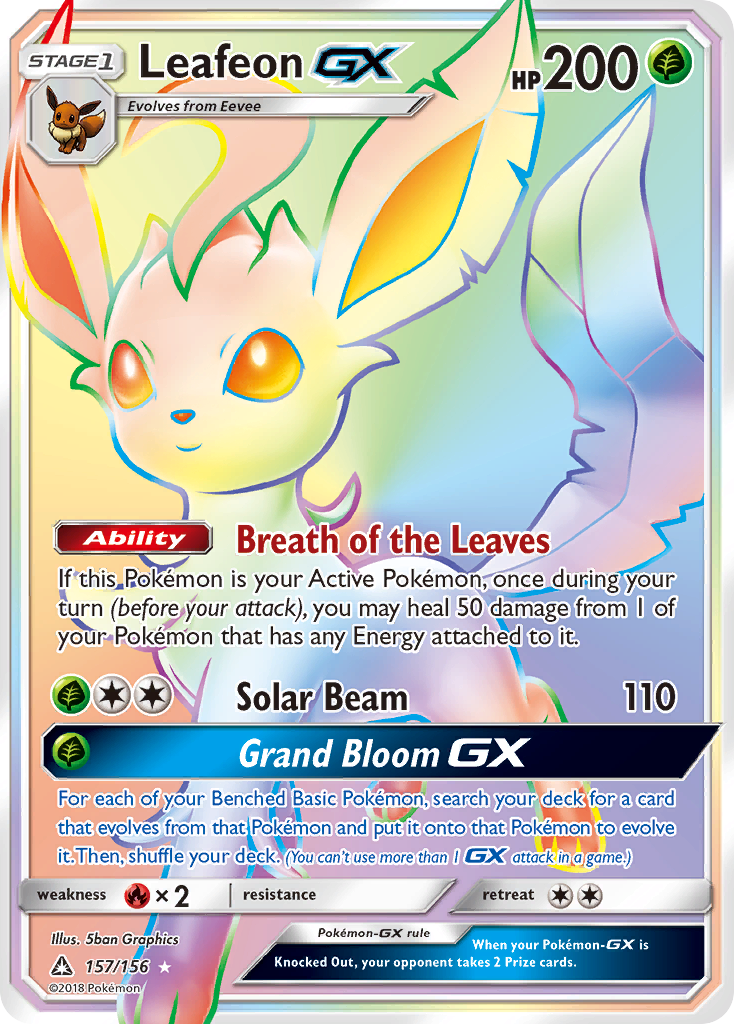 Leafeon GX (157/156) [Sun & Moon: Ultra Prism] | Shuffle n Cut Hobbies & Games