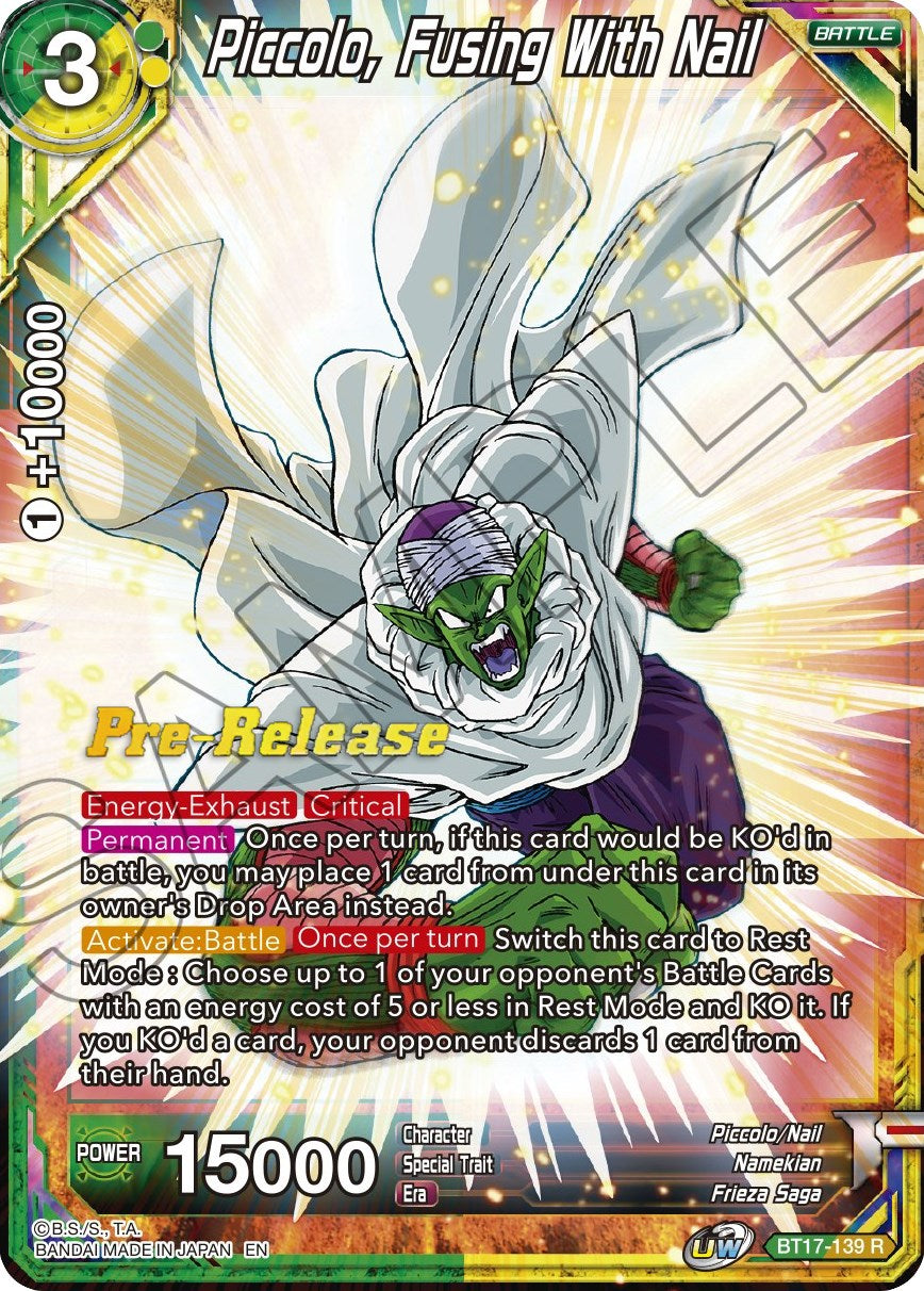 Piccolo, Fusing With Nail (BT17-139) [Ultimate Squad Prerelease Promos] | Shuffle n Cut Hobbies & Games