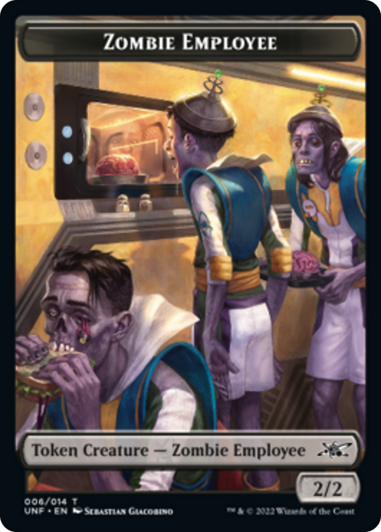 Zombie Employee // Food (010) Double-Sided Token [Unfinity Tokens] | Shuffle n Cut Hobbies & Games