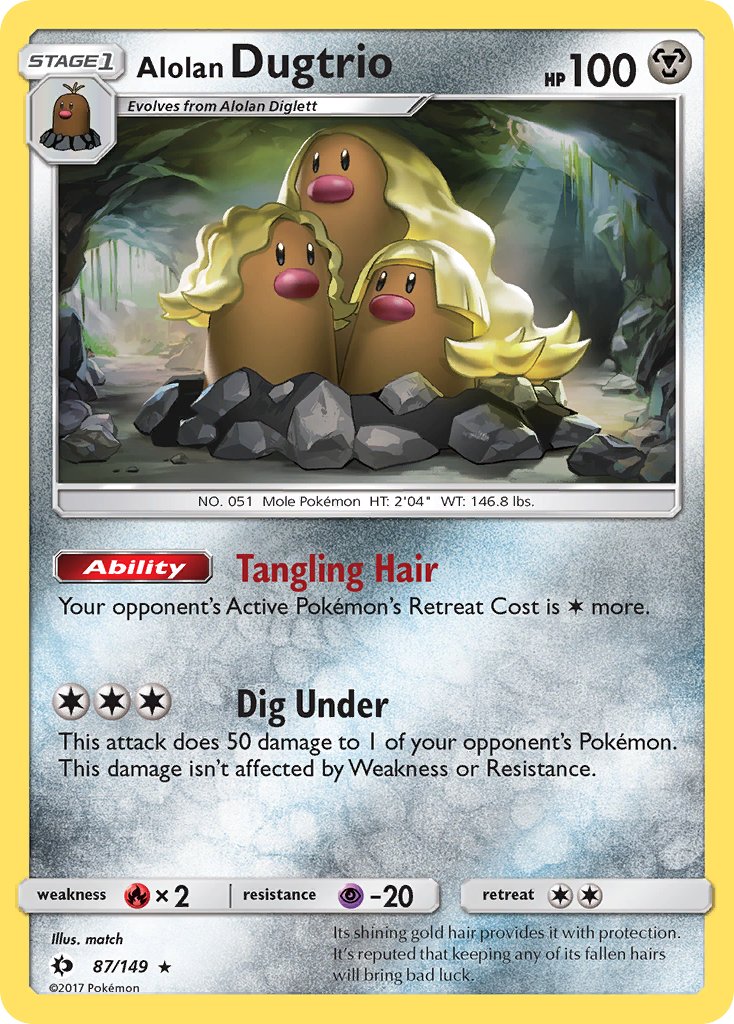 Alolan Dugtrio (87/149) (Cosmos Holo) (Blister Exclusive) [Sun & Moon: Base Set] | Shuffle n Cut Hobbies & Games