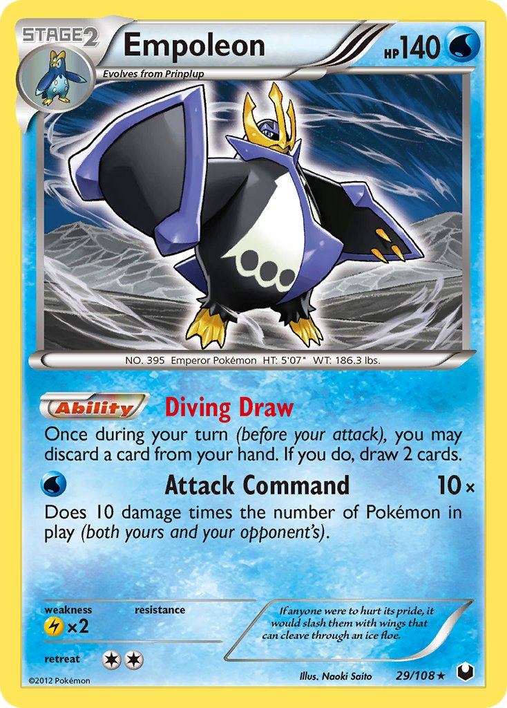 Empoleon (29/108) (Battle Arena Deck Exclusive) (Theme Deck Exclusive) [Black & White: Dark Explorers] | Shuffle n Cut Hobbies & Games