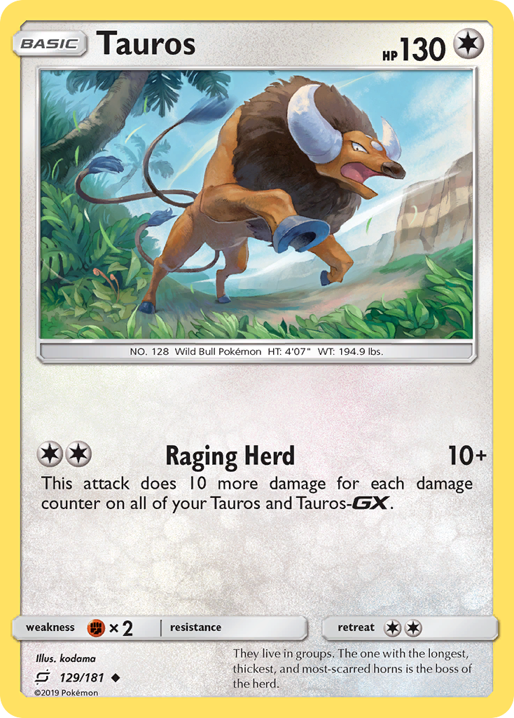 Tauros (129/181) [Sun & Moon: Team Up] | Shuffle n Cut Hobbies & Games