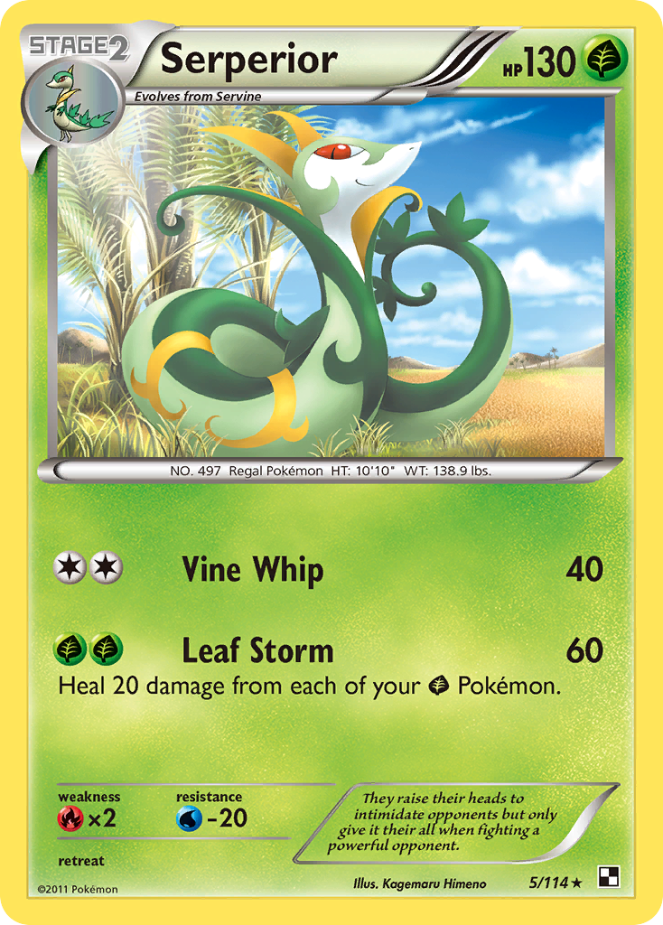 Serperior (5/114) (Green Tornado) (Theme Deck Exclusive) [Black & White: Base Set] | Shuffle n Cut Hobbies & Games