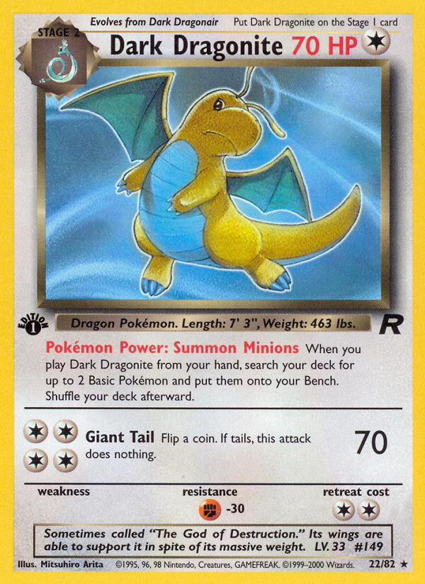 Dark Dragonite (22/82) [Team Rocket 1st Edition] | Shuffle n Cut Hobbies & Games