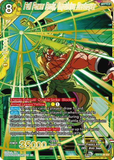 Full Power Broly, Impulsive Destroyer [EX19-30] | Shuffle n Cut Hobbies & Games