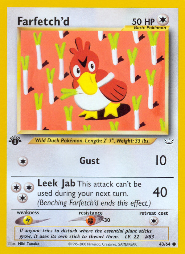 Farfetch'd (43/64) [Neo Revelation 1st Edition] | Shuffle n Cut Hobbies & Games