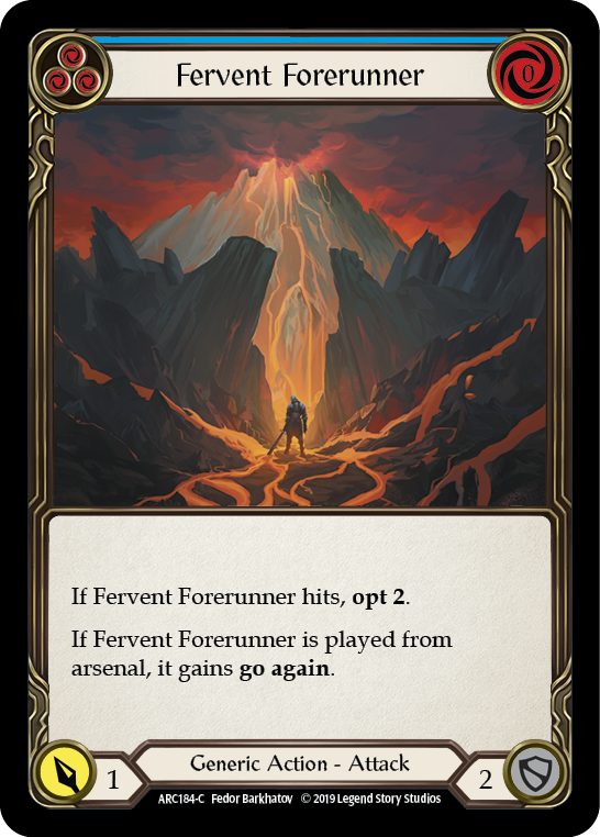 Fervent Forerunner (Blue) [ARC184-C] 1st Edition Rainbow Foil | Shuffle n Cut Hobbies & Games