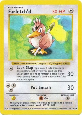 Farfetch'd (27/102) [Base Set Shadowless Unlimited] | Shuffle n Cut Hobbies & Games