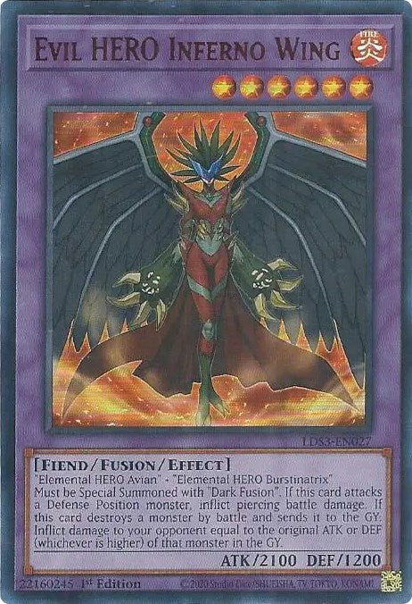 Evil HERO Inferno Wing (Red) [LDS3-EN027] Ultra Rare | Shuffle n Cut Hobbies & Games