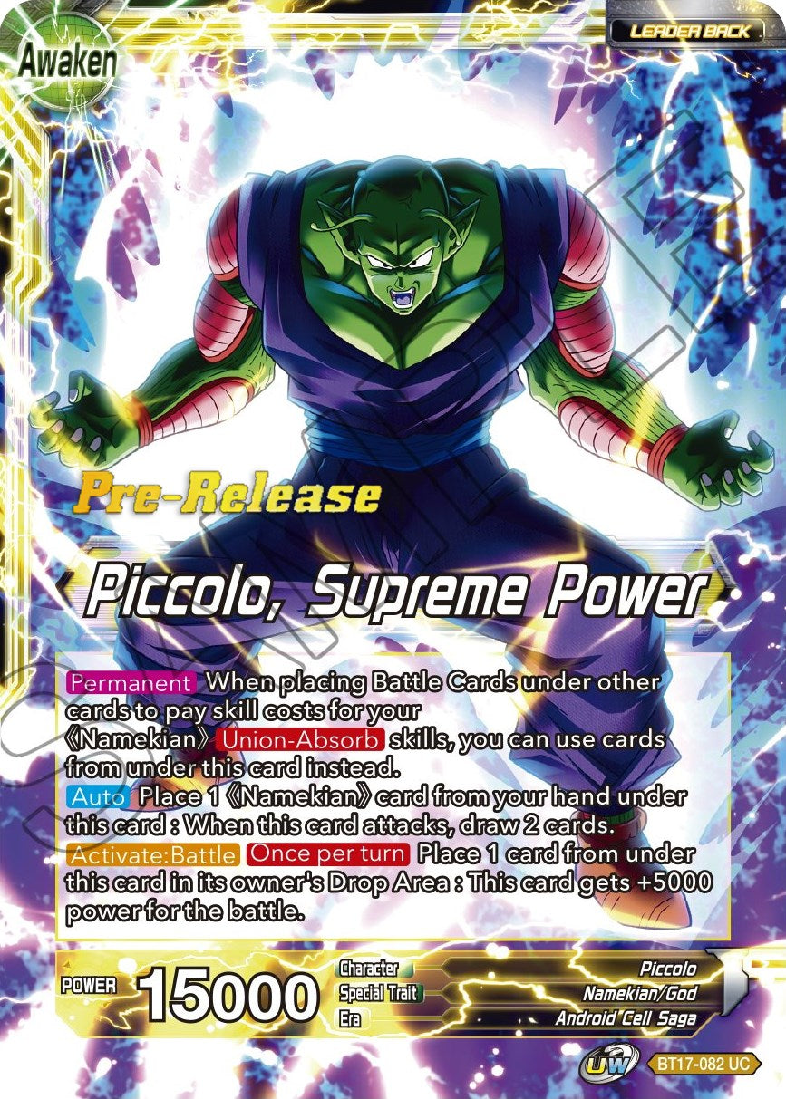 Piccolo // Piccolo, Supreme Power (BT17-082) [Ultimate Squad Prerelease Promos] | Shuffle n Cut Hobbies & Games