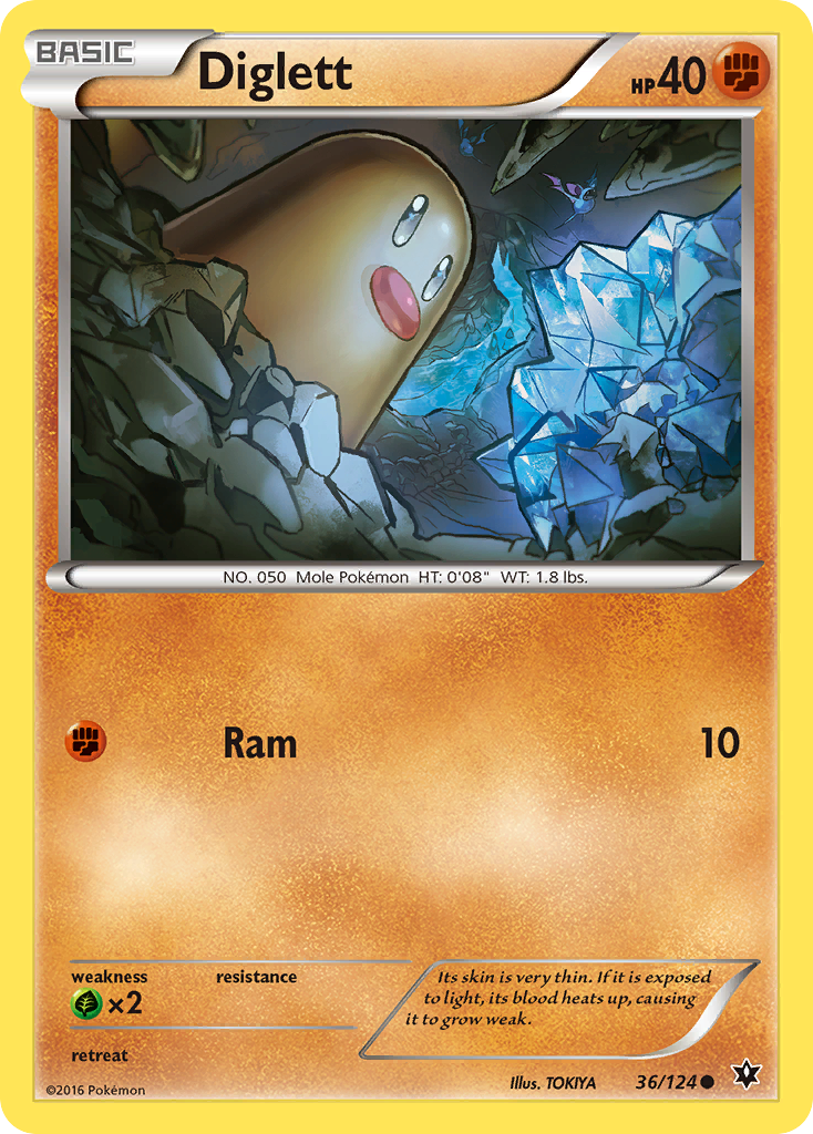 Diglett (36/124) [XY: Fates Collide] | Shuffle n Cut Hobbies & Games