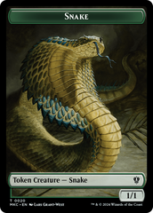 Snake // Morph Double-Sided Token [Murders at Karlov Manor Commander Tokens] | Shuffle n Cut Hobbies & Games