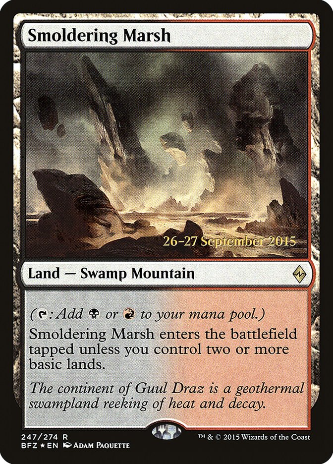 Smoldering Marsh [Battle for Zendikar Prerelease Promos] | Shuffle n Cut Hobbies & Games