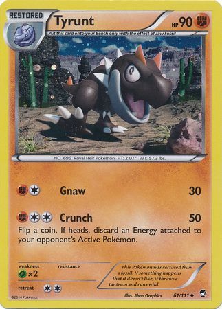 Tyrunt (61/111) (Cosmos Holo) [XY: Furious Fists] | Shuffle n Cut Hobbies & Games