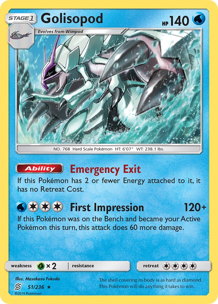 Golisopod (51/236) (Cosmos Holo) (Blister Exclusive) [Sun & Moon: Unified Minds] | Shuffle n Cut Hobbies & Games