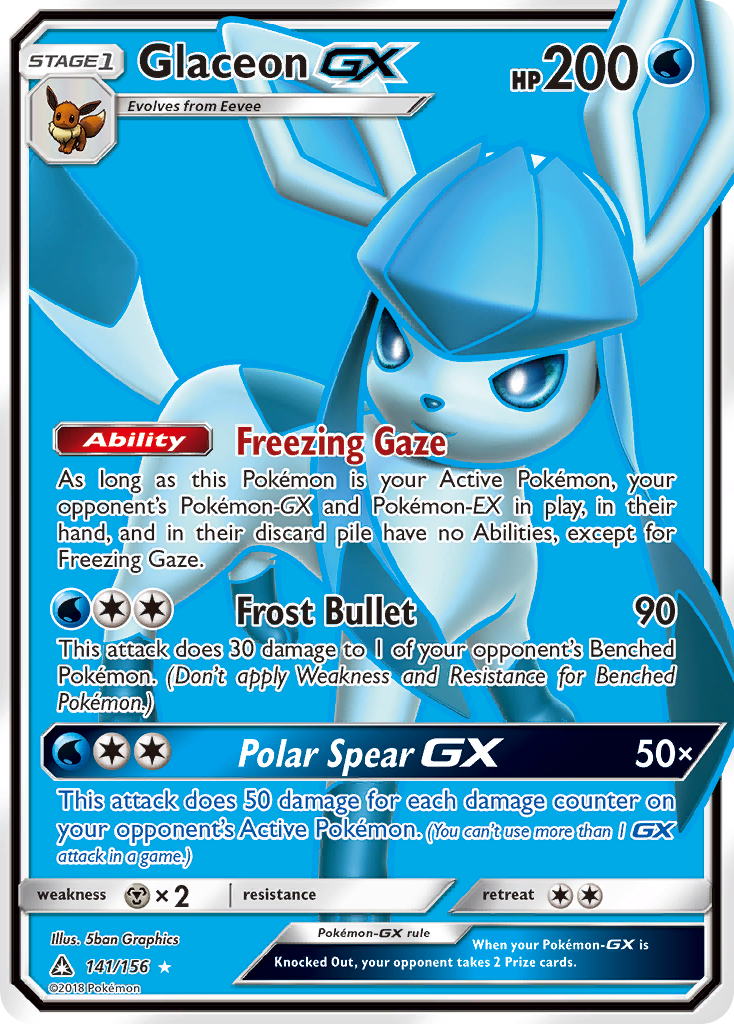 Glaceon GX (141/156) [Sun & Moon: Ultra Prism] | Shuffle n Cut Hobbies & Games