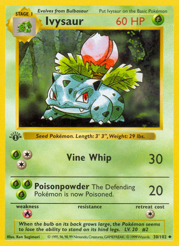 Ivysaur (30/102) (Shadowless) [Base Set 1st Edition] | Shuffle n Cut Hobbies & Games