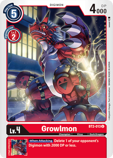 Growlmon [BT2-013] [Release Special Booster Ver.1.0] | Shuffle n Cut Hobbies & Games