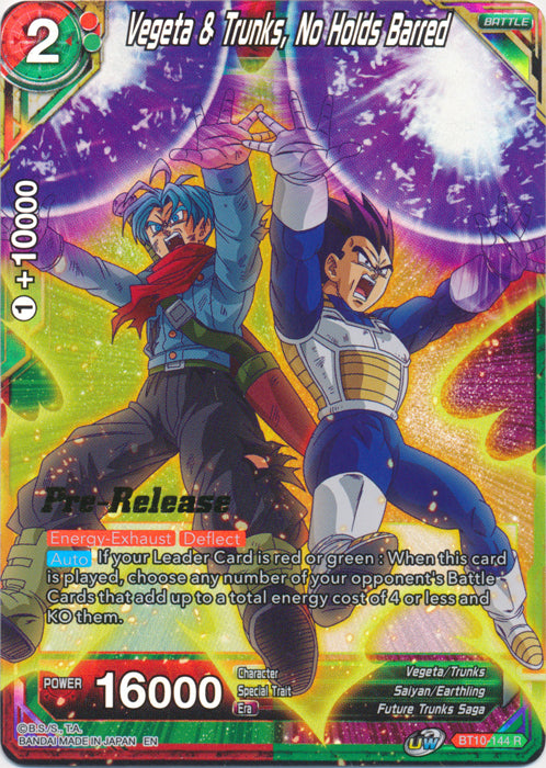 Vegeta & Trunks, No Holds Barred (BT10-144) [Rise of the Unison Warrior Prerelease Promos] | Shuffle n Cut Hobbies & Games