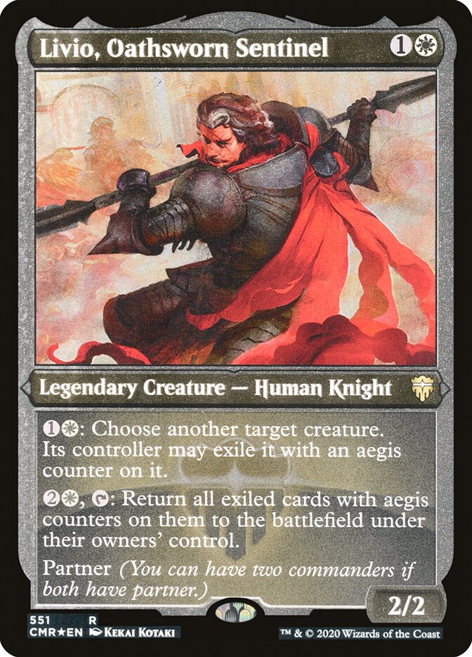 Livio, Oathsworn Sentinel (Etched) [Commander Legends] | Shuffle n Cut Hobbies & Games