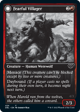 Fearful Villager // Fearsome Werewolf [Innistrad: Double Feature] | Shuffle n Cut Hobbies & Games