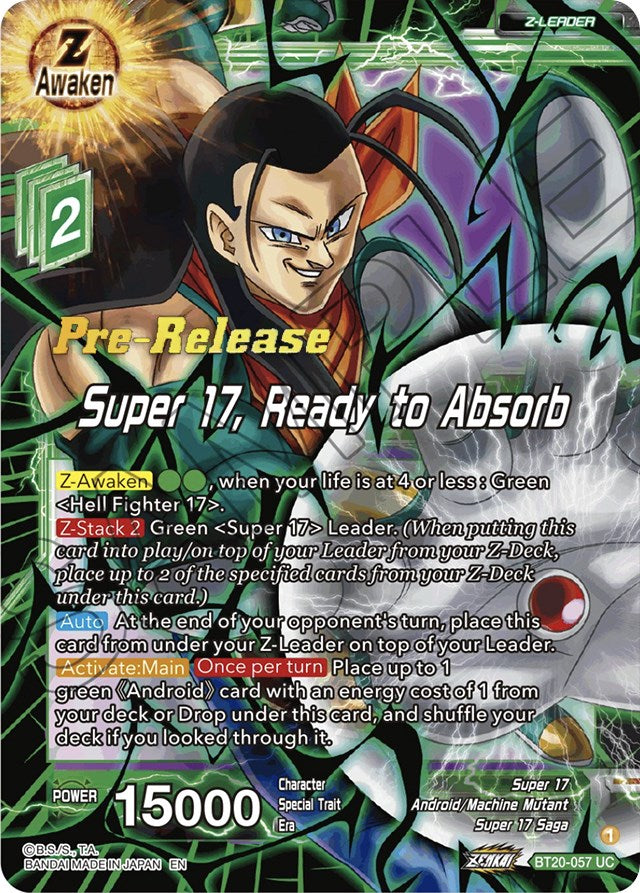 Super 17, Ready to Absorb (BT20-057) [Power Absorbed Prerelease Promos] | Shuffle n Cut Hobbies & Games