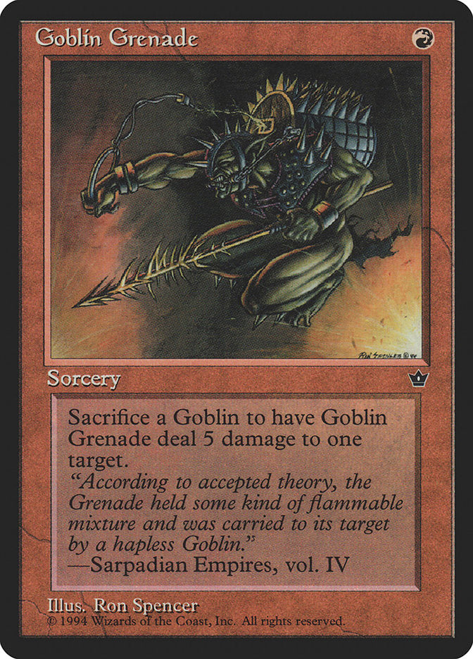 Goblin Grenade (Ron Spencer) [Fallen Empires] | Shuffle n Cut Hobbies & Games