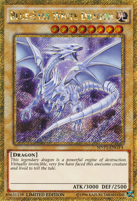 Blue-Eyes White Dragon [MVP1-ENGV4] Gold Secret Rare | Shuffle n Cut Hobbies & Games