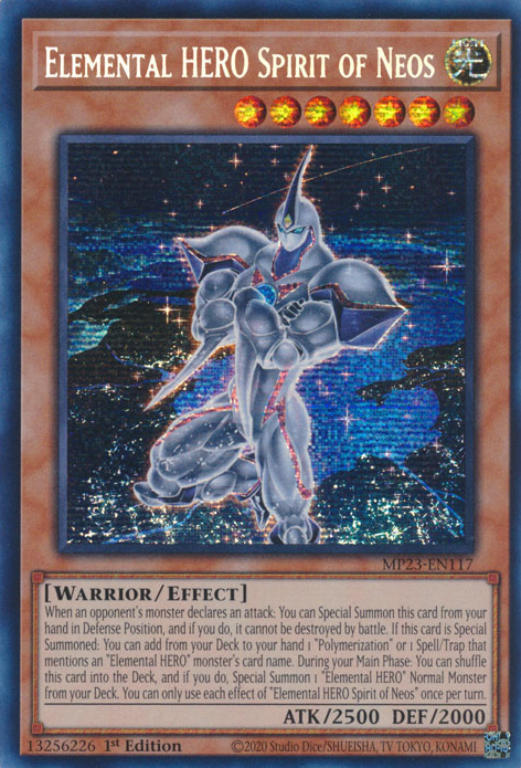 Elemental HERO Spirit of Neos [MP23-EN117] Prismatic Secret Rare | Shuffle n Cut Hobbies & Games