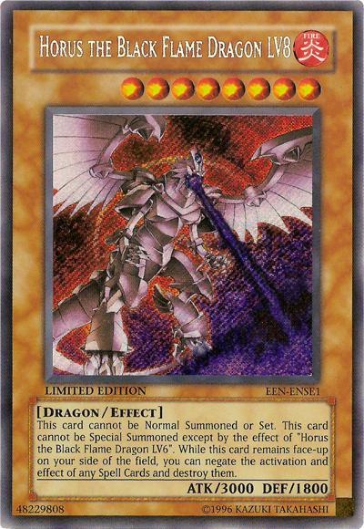 Horus The Black Flame Dragon LV8 [EEN-ENSE1] Secret Rare | Shuffle n Cut Hobbies & Games