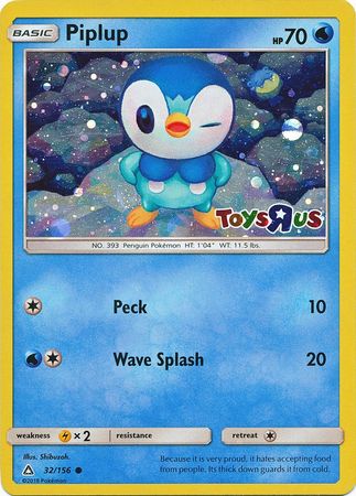 Piplup (32/156) (Toys R Us Promo) [Sun & Moon: Ultra Prism] | Shuffle n Cut Hobbies & Games