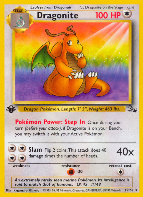 Dragonite (19/62) [Fossil 1st Edition] | Shuffle n Cut Hobbies & Games