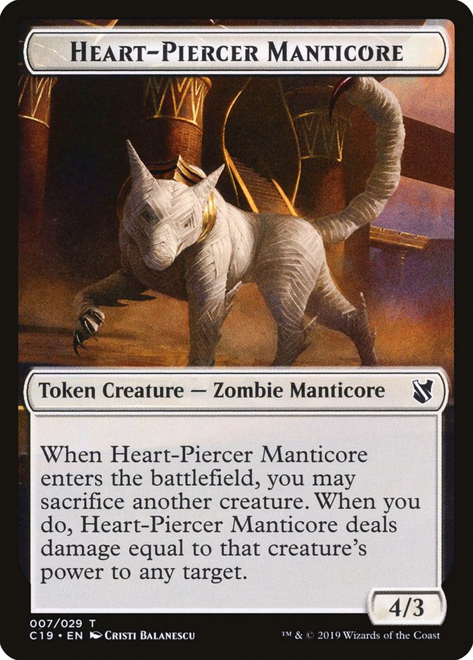 Heart-Piercer Manticore Token [Commander 2019 Tokens] | Shuffle n Cut Hobbies & Games