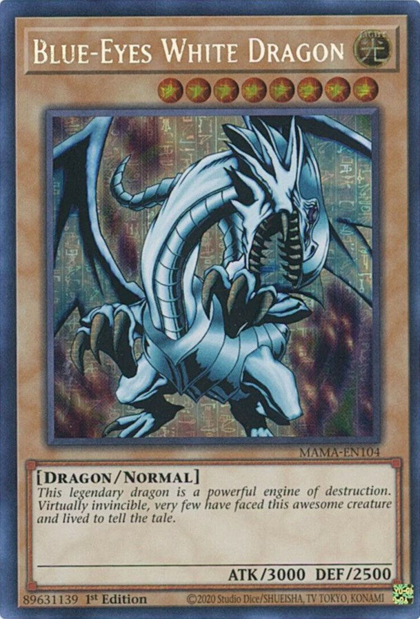 Blue-Eyes White Dragon [MAMA-EN104] Secret Pharaoh's Rare | Shuffle n Cut Hobbies & Games