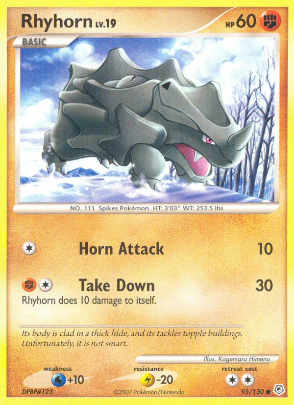 Rhyhorn (95/130) [Diamond & Pearl: Base Set] | Shuffle n Cut Hobbies & Games