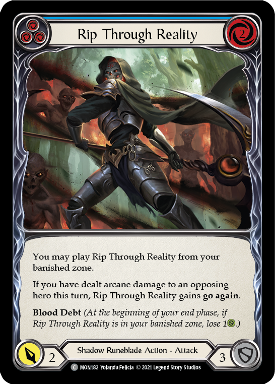 Rip Through Reality (Blue) (Rainbow Foil) [MON182-RF] 1st Edition Rainbow Foil | Shuffle n Cut Hobbies & Games