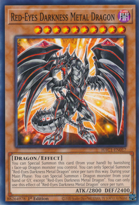 Red-Eyes Darkness Metal Dragon [HAC1-EN017] Common | Shuffle n Cut Hobbies & Games