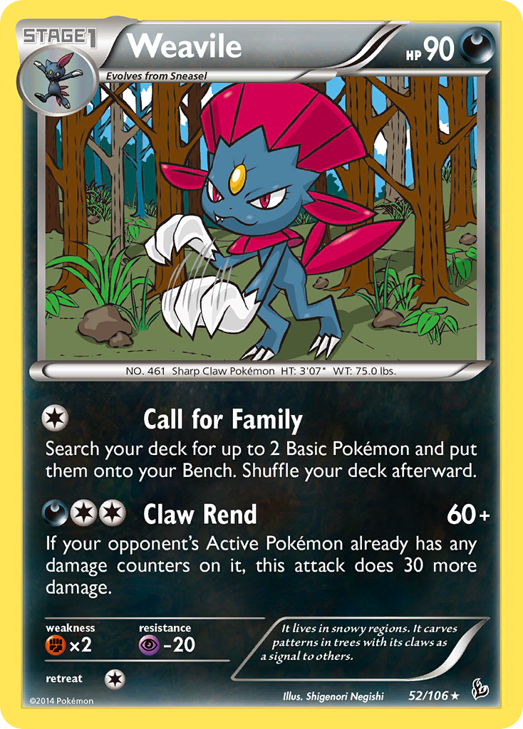 Weavile (52/106) [XY: Flashfire] | Shuffle n Cut Hobbies & Games