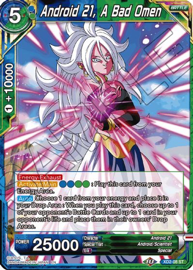 Android 21, A Bad Omen (Reprint) (XD2-08) [Battle Evolution Booster] | Shuffle n Cut Hobbies & Games