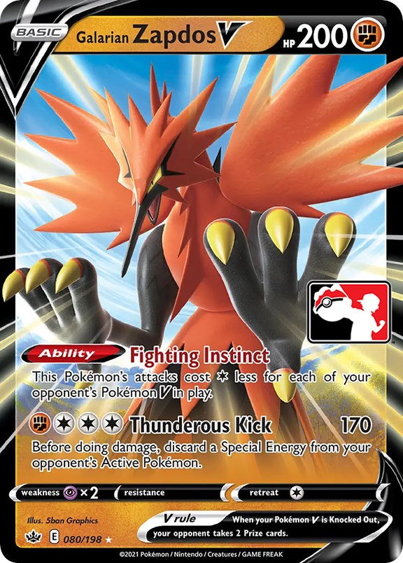 Galarian Zapdos V (080/198) [Prize Pack Series One] | Shuffle n Cut Hobbies & Games