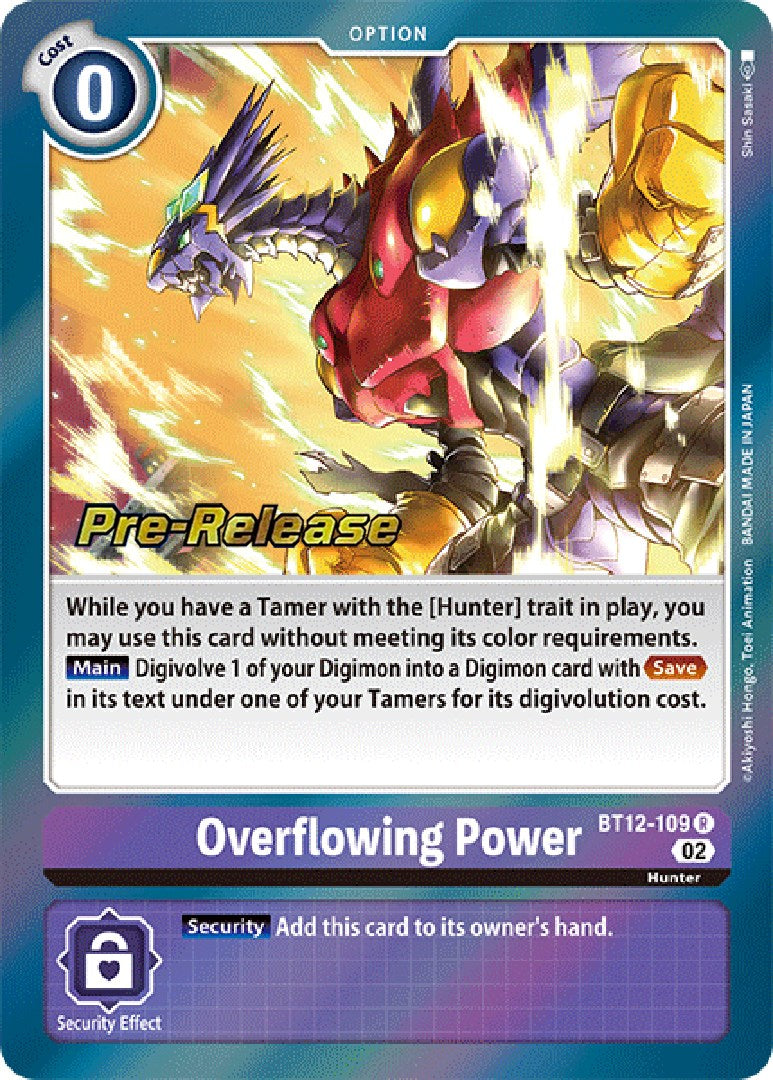 Overflowing Power [BT12-109] [Across Time Pre-Release Cards] | Shuffle n Cut Hobbies & Games