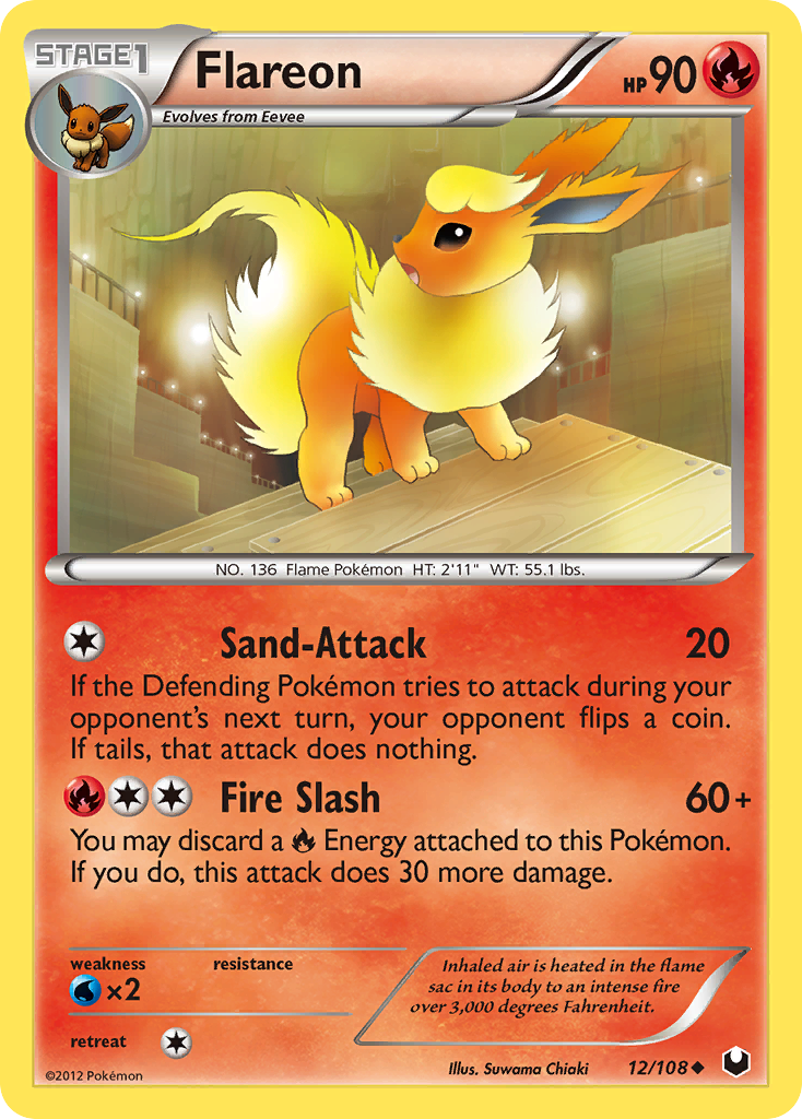 Flareon (12/108) [Black & White: Dark Explorers] | Shuffle n Cut Hobbies & Games