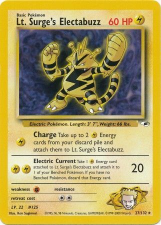 Lt. Surge's Electabuzz (27/132) [Gym Heroes Unlimited] | Shuffle n Cut Hobbies & Games