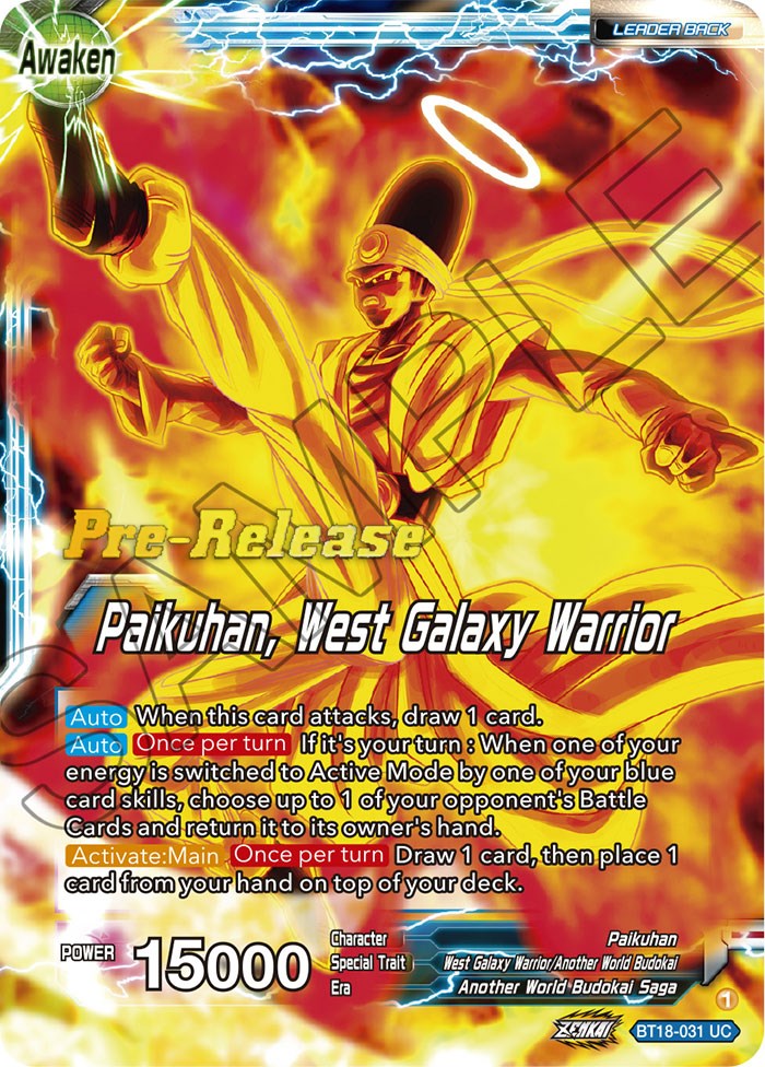Paikuhan // Paikuhan, West Galaxy Warrior (BT18-031) [Dawn of the Z-Legends Prerelease Promos] | Shuffle n Cut Hobbies & Games
