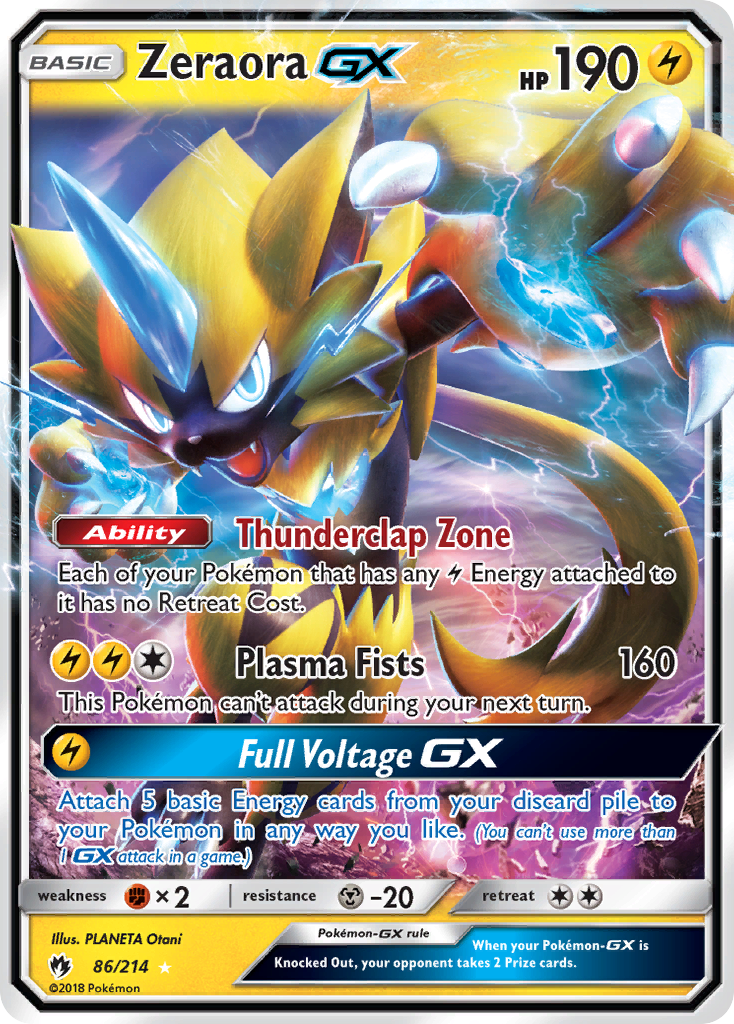 Zeraora GX (86/214) [Sun & Moon: Lost Thunder] | Shuffle n Cut Hobbies & Games