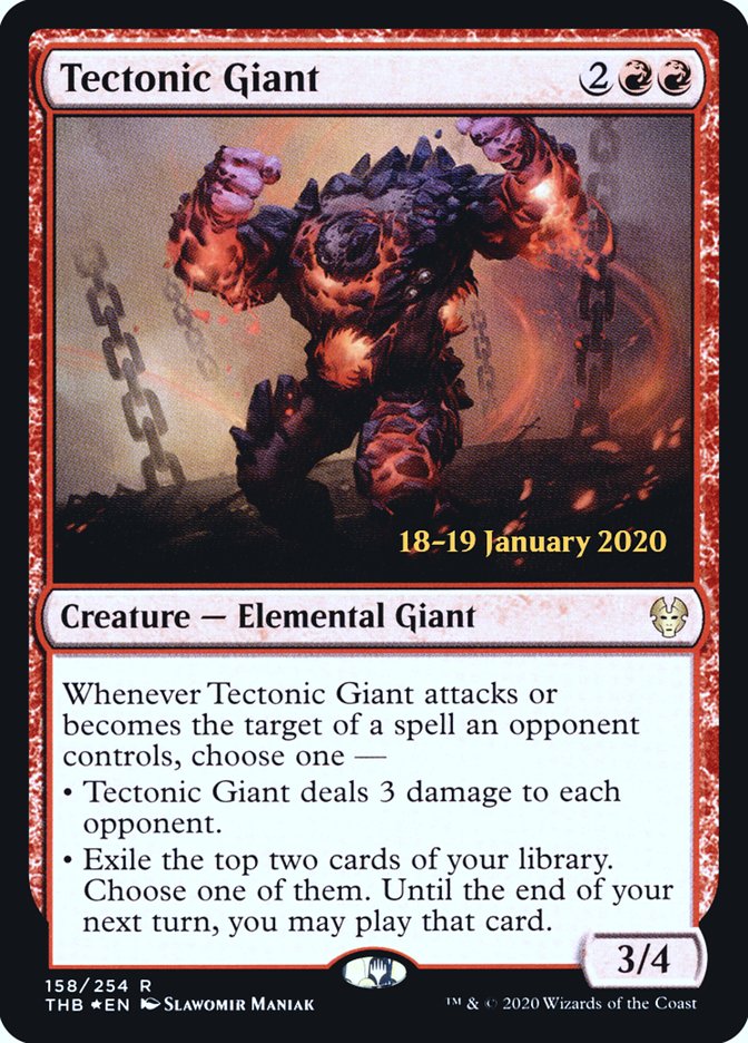 Tectonic Giant [Theros Beyond Death Prerelease Promos] | Shuffle n Cut Hobbies & Games