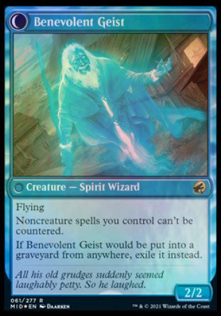 Malevolent Hermit // Benevolent Geist [Innistrad: Midnight Hunt Prerelease Promos] | Shuffle n Cut Hobbies & Games