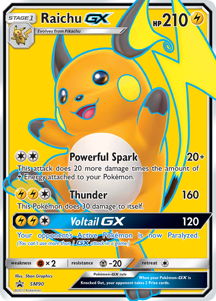 Raichu GX (SM90) [Sun & Moon: Black Star Promos] | Shuffle n Cut Hobbies & Games