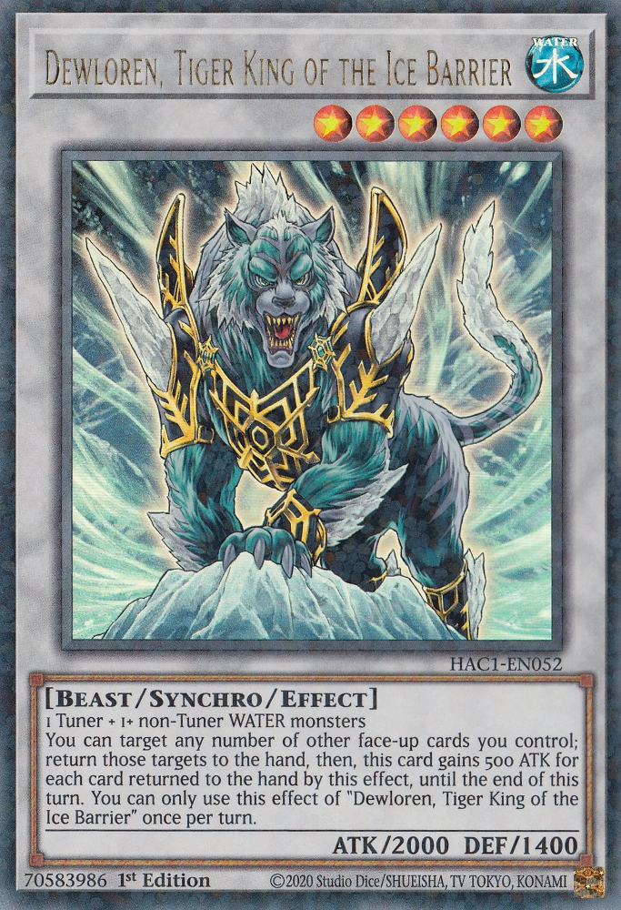 Dewloren, Tiger King of the Ice Barrier (Duel Terminal) [HAC1-EN052] Parallel Rare | Shuffle n Cut Hobbies & Games